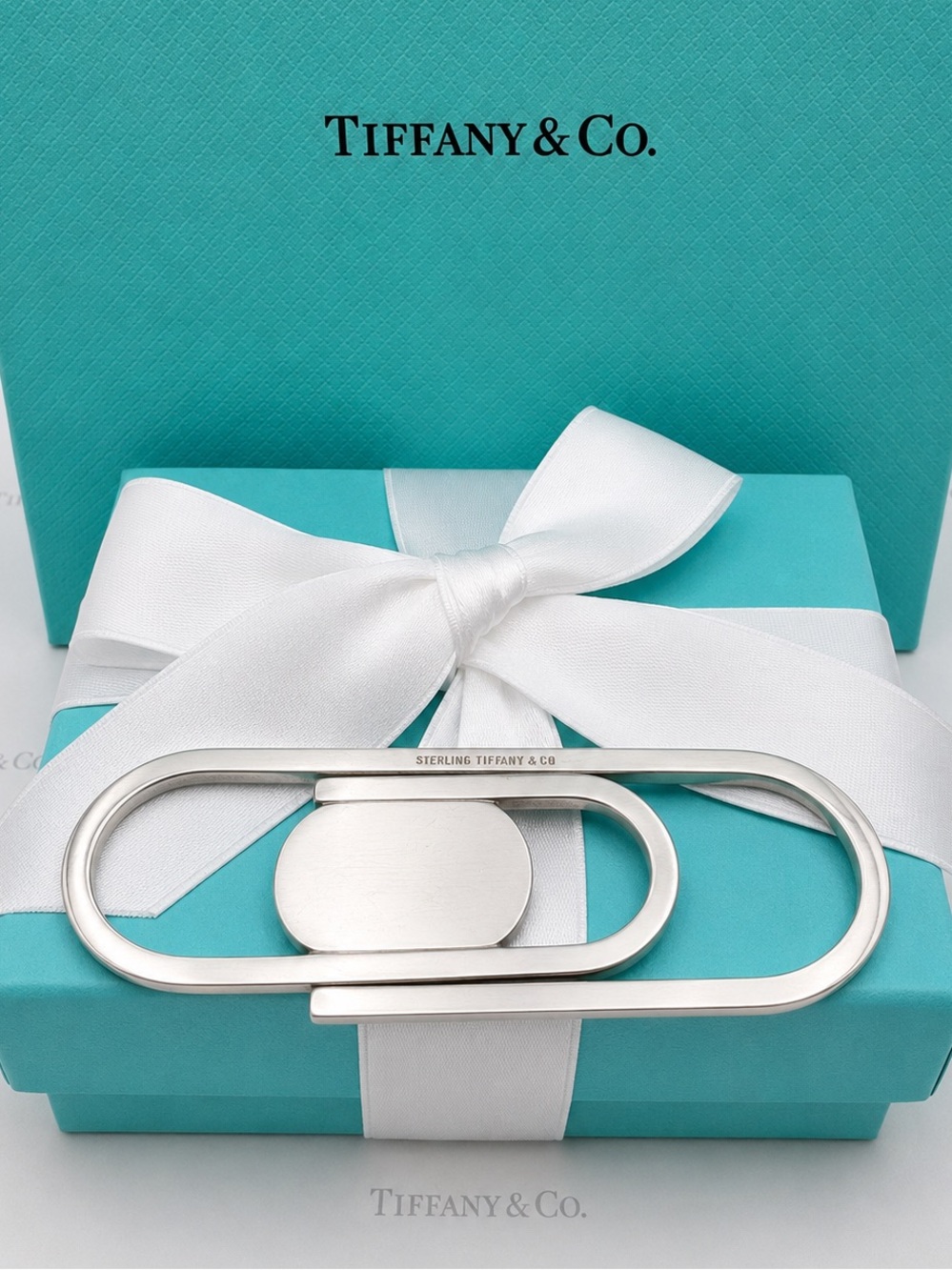 Tiffany & Co. Paperclip Money Clip 3.25" Sterling Silver 925 Paper Clip Gift Box